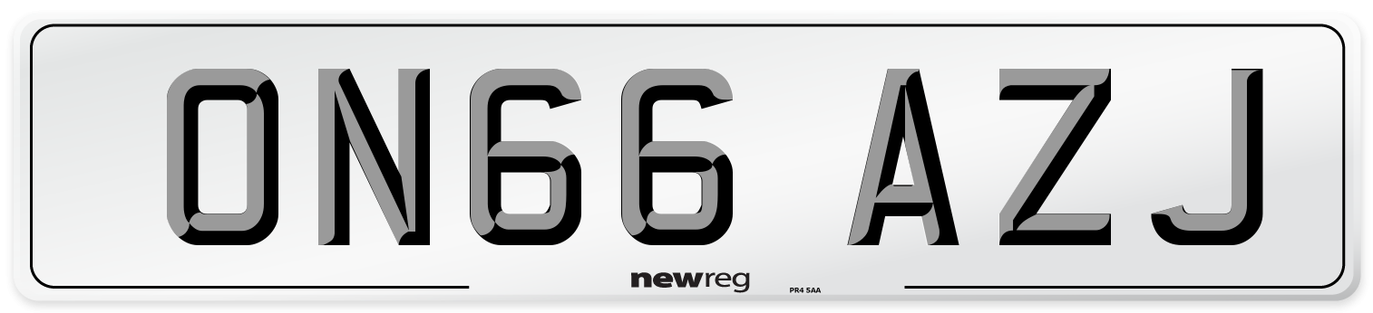 ON66 AZJ Number Plate from New Reg